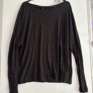 All Saints Black Speckled Long Sleeve Top